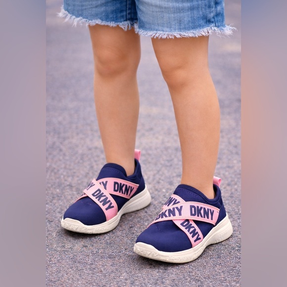 Dkny Other - DKNY Kids Blue and Pink Slip-On Sneakers